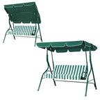 Vebreda 3-Seat Patio Outdoor Porch Swing Glider Chair with Canopy Green